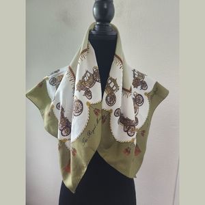 Royal Carriages Buckingham Palace Green Square Scarf by Camelia James